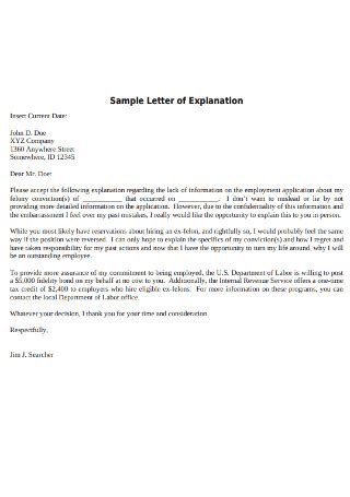 sample letter  explanation  underwriter