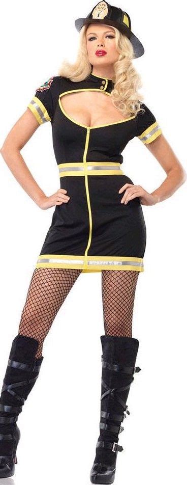 black flirty firefighter costume firefighters outfit firefighting