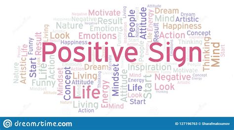 positive sign word cloud   text  stock illustration