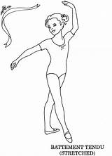 Para Bailarina Colorir Ballet Tendu Dance Desenhos Infantil Kids Balé Class Rowena Imprimir Girls Em Atividades sketch template