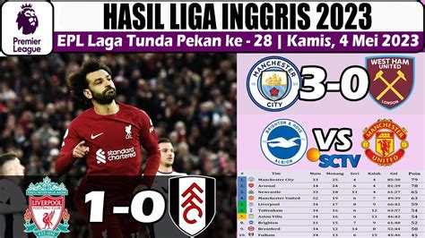 hasil liga inggris tadi malam liverpool  fulham liga inggris epl