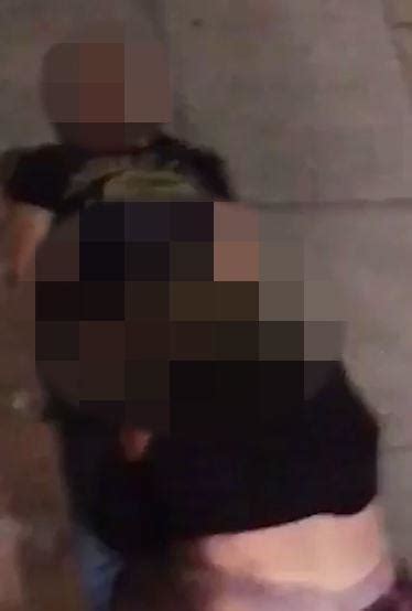 disgusting moment a shameless couple perform graphic sex acts in the middle of a filthy footpath