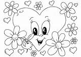 Coloring Valentine Flowers Pages Printable sketch template