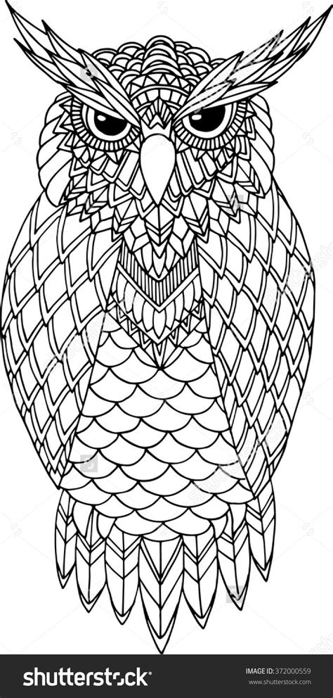 owl zentangle  shutterstock mandala coloring pages coloring