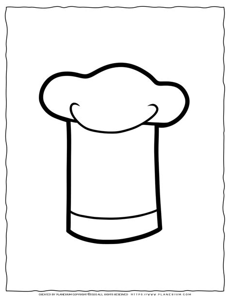 clothes coloring page chef hat planerium
