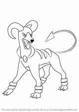 Houndoom Pokemon Coloring Pages Drawing Getdrawings Getcolorings Color Step sketch template