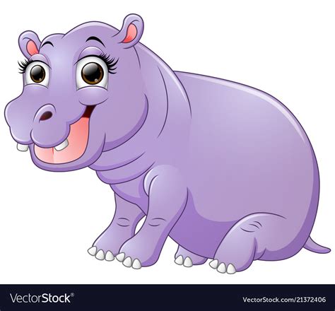 happy hippo cartoon sitting royalty  vector image