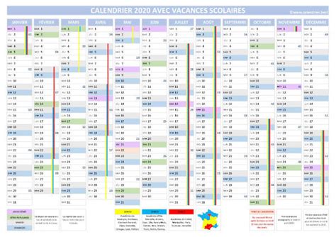 calendrier  avec vacances scolaires  imprimer calendrierbest