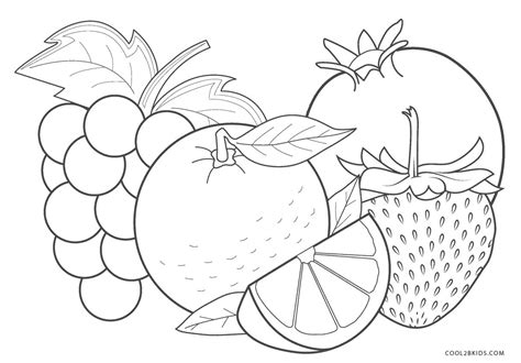 fruit printable coloring pages