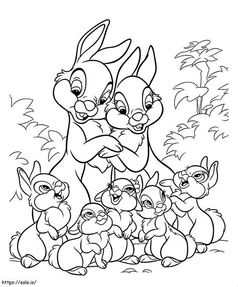 bunny family coloring page