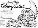 Horn Plenty Coloring 1977 Contest Food sketch template