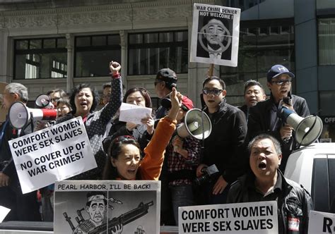 hundreds protest in san francisco for abe war apology