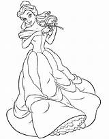 Coloring Pages Belle Beast Beauty Dress Printable sketch template
