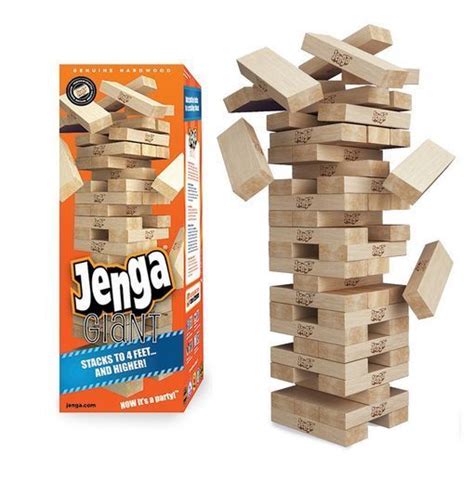 jenga giant party game set wood tower blocks outdoor games adults kids family