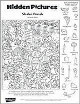 Hidden Object Coloring Shake sketch template