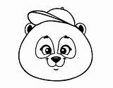 Panda Coloring Hat Face Colorear Coloringcrew sketch template