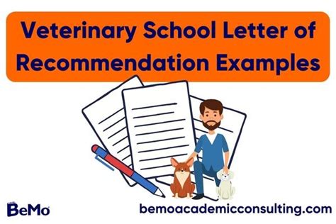 veterinary school letter  recommendation examples   bemo