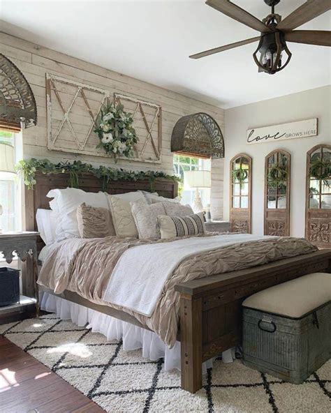 top  farmhouse bedroom ideas interior home  design