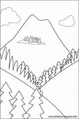 Coloring Landforms Pages Landform Mountain Outline Drawing Kids Printable Mountains Color Plateau Sheets Getcolorings Getdrawings Beach Template sketch template