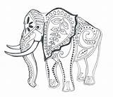 Elephant Coloring Pages Asian Printable Adult Elephants Getcolorings Getdrawings Printables Colorings sketch template