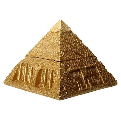 golden egyptian pyramid box  inches high