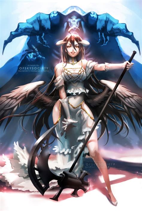 overlord albedo by ofskysociety on deviantart anime albedo anime