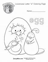 Letter Coloring Lowercase Printable Egg Small Cute sketch template