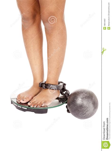 african american woman legs on scales chain stock image