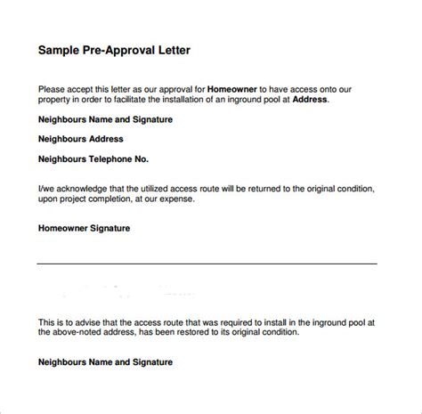 free 7 sample pre approval letter templates in ms word pdf