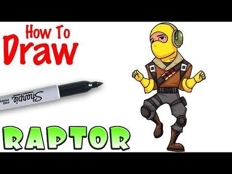 draw raptor emote fortnite youtube drawing  beginners