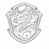 Harry Slytherin Crest Lineart Gryffindor Hufflepuff Pottermore Hedwig Hogwarts Wallpapers Pngkey sketch template