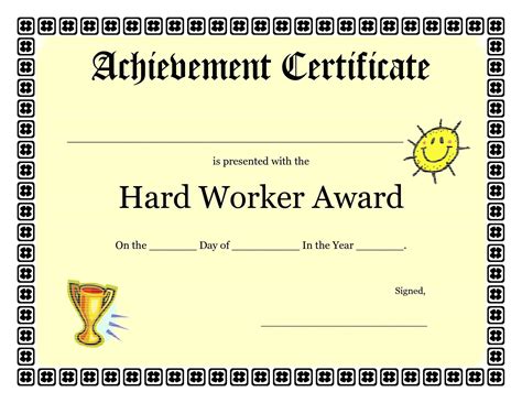 downloadable  printable certificates  achievement