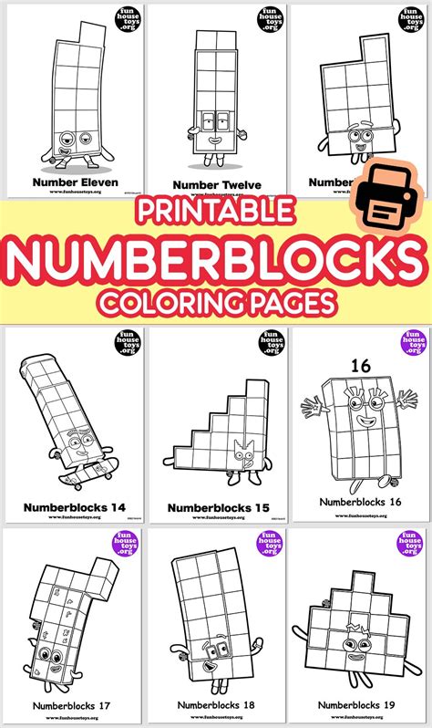 numberblocks  printable coloring pages bradleyillin