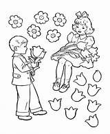 Coloring Pages Valentine Boy Girl Kids Valentines Color Flower Print Grade Little 3rd Flowers Printable Sheets Things 6th 2nd Child sketch template