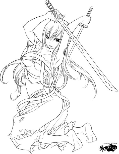 fairy coloring pages for adults fairy tail sexy erza scarlet