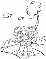 Seuss Coloring Dr Pages Thing Printable Posing sketch template