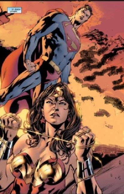 jla 64′ superman and wonder woman in one of the many battlefields