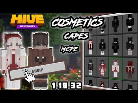 mcpe cosmetics custom capes  skin works  hive  upload youtube