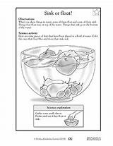 Float Sink Coloring Worksheet Worksheets Science Kindergarten Grade 1st Greatschools Pages Template 2nd sketch template