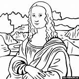 Leonardo Vinci Da Mona Lisa Coloring Painting Color Pages Thecolor Famous Paintings Drawing sketch template
