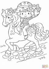 Strawberry Coloring Shortcake Pages Horse Rides sketch template