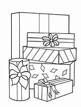 Coloring Presents Christmas Pages Stack Gifts Ribbon Beautiful Color Kids sketch template
