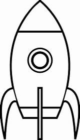 Rocket Coloring Outline Pages Space Clipart sketch template