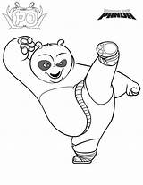 Panda Coloring Fu Kung Pages Printable Kids sketch template