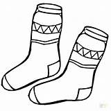 Socks Coloring Sock Pages Printable Clothes Winter Kids Clothing Christmas Colouring Template Shoes Color Outline Clipart Kid Drawing Supercoloring Coat sketch template