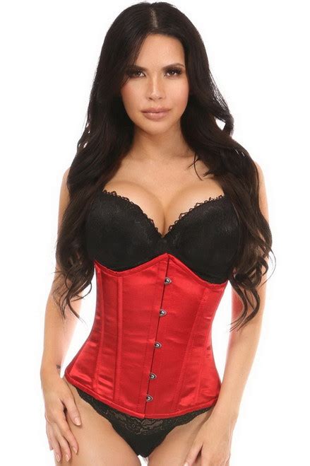 lavish red satin underbust corset spicy lingerie