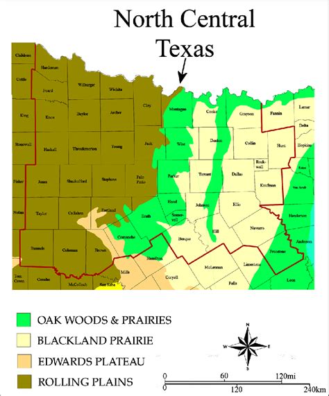 map   north central texas region  biotic regions