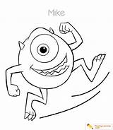 Inc Coloring Monsters Pages Mike Wazowski Character sketch template
