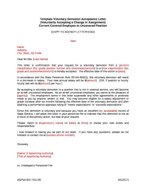voluntary demotion  letter template onvacationswallcom
