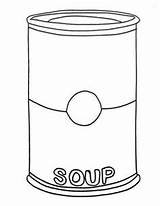 Soup Warhol Andy Campbell Template Pop Cans Drawing Label Coloring Food Lesson Campbells Kids Easy Artworks Painting Pages Getdrawings Projects sketch template